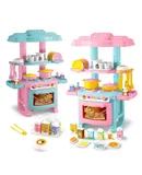 Kitchen Playset Toys, 2 Color Random Play Food Set Accessories Play Sink & Oven, Toddler Kitchen Mini Cutting for Boys and Girls