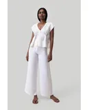 Deep V-neck Top in Off-white