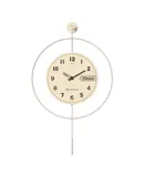 Creative clock wall clock living room new modern simple atmosphere household clock restaurant net red fashion hanging wall-Cream White Large:50*83cm