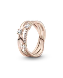 Anillo Pandora Banda Triple Resplandeciente 14K 189400C01 | Joyería De Lujo Para Mujer | Ideal Para Regalo Elegante | Compatible Con Charms Pandora