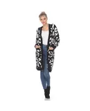 Women's Leopard Print Open Front Sherpa Coat