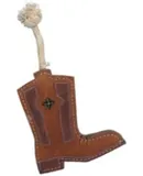 Advance Pet Product Organic Wool and Leather Dog Toys, Natural Tuff Toys, Non-Toxic Chew Toys (Cowboy Boot)