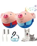 2025 New Puptex Bouncing Piggy, Bouncing Piggy Dog Toy, Active Moving Pet Plush Toy, Interactive Dog Ball Moving Dog Toy with Recording and Music Mod (A+B)