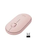Logitech Pebble M350 Wireless Mouse with Bluetooth or USB - Silent, for Laptop, Notebook, PC and Mac,pink
