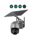 HD Solar Camera, User Friendly 4G Remote Solar Camera IP65 Waterproof Electronic Zoom 4X Solar Power Supply High Definition for Outdoor Courtyard
