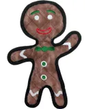 World's Tuffest Soft Dog ToyHoliday Gingerbread Man -Squeakers-Multiple Layers.Made Durable, Strong & Tough.Interactive Play(Tug, Toss & Fetch).Machine Washable & Floats (Regular)