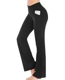 Yoga Pants with Pockets for Women Wide Leg Pants High Waist Workout Pants Tummy Control Work Pants 10 Pockets 3XL