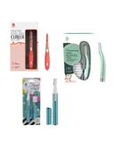 Pursonic Beauty Precision Bundle – Multi-Purpose Hair Trimmer, Heated Eyelash Curler & Dermaplaning Hair Remover Tool