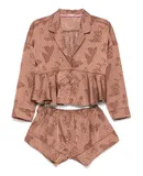 Free People Women's Beauty Sleep PJ Set, Chocolate Combo