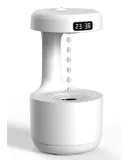 Humidifiers for Bedroom, cool mist humidifiers Anti Gravity Water Drop with LED Clock Display, 36dB Quiet Air Humidifier with Night Light for room Office