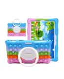 10 inch 2+16GB Puzzle Kids Tablet with Protective Silicone Sleeve 360 Degree Rotating Carrying Handle Stand, Kids Tablet PC wifi Android Tablet PC Learning Tablet PC for Kids Learning, Reading, Gaming, Art Painting, Support Bluetooth, Gravity Sensor, IPS Screen