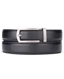 Gallery Seven Men's Hollowed Masterwork Leather Ratchet Belt-Midnight Onyx-Adjustable from 28