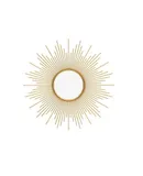 60cm Metal Mirrors for Wall Sunburst Wall Mirrors Home Décor Decorative Hanging Wall Art for Living Room Bedroom Entryway (Gold, Flower+Sunburst)
