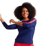 Morning Dew Crew Longsleeve Golf Top - Navy Blue