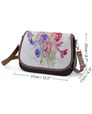 Watercolor Wildflowers Spring Summer (4) Vintage Crossbody Bag for Women Medium Leather Hobo Bags Shoulder Bag Classic City Leather Satchels