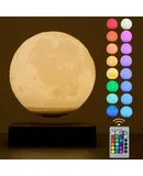 Flagest Floating Moon Lamp 16 Colors Adjustable Brightness Levitating Moon Lamp with Remote Control, Room Desk Decor Magnetic Levitation Moon Night Light