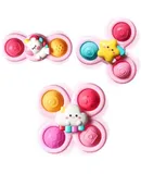 3PCS Pop Suction Cup Spinner Toys for 1 Year Old Boy Girl|Novelty Spinning Tops Toddler Toys Age 1-2|Sensory Baby Bath Toys for Toddlers 1-3|12 18 Months Boy Birthday Gift for Infant