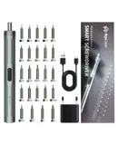 Electric Screwdriver with Magnetic 24 Bits 9 Torque Settings Cordless Rechargeable Screwdriver with Phillips/ Tri-wing/ Hex/ Star/ Torx/ Triangle for Watch Glasses Cell Phone RC Model