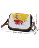 Spanish Flag Vintage Crossbody Bag for Women Medium Leather Hobo Bags Shoulder Bag Classic City Leather Satchels