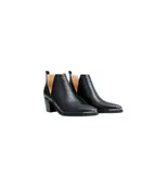 Belle & Bloom Women's Austin Croc Embossed Ankle Boot in Black