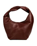 Valentino Garavani Roman Stud Brown Leather Large Hobo Shoulder Bag