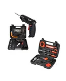 Power & Repair Kit: Rechargeable Electric Screwdriver & 9-Piece Handy Tool Set