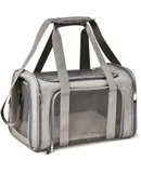 Carrying Bag 1Pcs Gray Cat Carrier Bags Puppy Backpack Window Mesh Transporter Carrying Bag Airline Approved Backpack for Cats-gray  Small S(40*25*25CM)