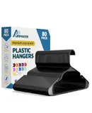 Plastic Clothes Hanger Set - 80 Pieces Versatile, Lightweight, Space-Saving, Non-Slip, Slim Designed, Dry and Wet Clothes Hanger Set - Black