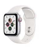 Apple Watch SE (GPS + Cellular, 40mm) - Silver Aluminum Case with White Sport Band (Renewed)
