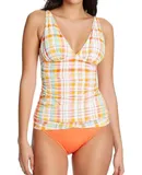 Bleu Rod Beattie V-Neckline Tankini In Yellow Multi