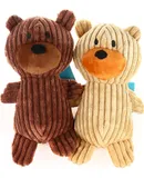 Plush Squeaky Teddy Bear Toy for Dogs, Corduroy, 11.8 inches, Pack of 2