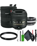 Nikon AF-S DX Micro-NIKKOR 40mm f/2.8G Close-up Lens for Nikon DSLR Camera + Lens Mount Adapter Compatible w/ Nikon F Mount G-Type Lens to All Sony Alpha E-Mount Cameras + Lens Case + UV Filter + Lens Cap Holder + Cleaning Kit + Dust Blower + Lens Pen