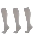 Classic Flat Knit Combed Cotton Knee High Socks in 3 pair pack