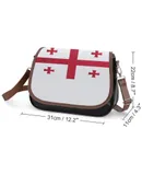 Flag of Georgia Official Vintage Crossbody Bag for Women Medium Leather Hobo Bags Shoulder Bag Classic City Leather Satchels