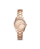 Fossil Scarlette ES4318 Elegant Japanese Movement Fashionable Mini Three-Hand Date Rose Gold-Tone Stainless Steel Watch