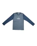 Calvin Klein Men's Long Sleeve Sleepwear Shirt In Heather Grey/blue