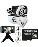 Hollyland LARK M2 DUO 2-Person Wireless Microphone System with Lightning Connector (2.4 GHz, Ivory White) + Vivitar compact Selfie Video Tripod + 16GB Transcend MicroSD Memory Card with Adapter