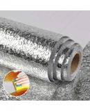 Kitchen Backsplash Wallpaper Stickers, Kitchen Stickers Self Adhesive Kitchen Aluminum Foil Stickers Oil Proof Waterproof Kitchen Stove Sticker -15.7 x118 inch