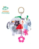 Happy monkey Soft Cloth Baby Books, Baby Books 0-6 Months, 3D  High Contrast Soft Cloth Book, Washable Non-Toxic Early Baby Book-Style A