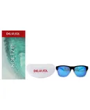 Solize Into the Sun - Black and Clear to Blue by DelSol for Unisex - 1 Pc Sunglasses