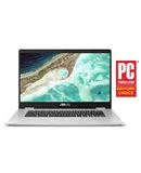ASUS C523NA Chromebook 15.6'' HD Laptop, Intel Celeron N3350 Processor, 4GB RAM, 64GB eMMC Flash Memory, Intel HD Graphics, HD Webcam, Stereo Speakers, Chrome OS, Silver, (renewed)