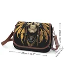 Indian Devil Skull Vintage Crossbody Bag for Women Medium Leather Hobo Bags Shoulder Bag Classic City Leather Satchels