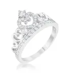 Aurora 0.34ct CZ Heart Crown Ring