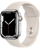 Apple Watch Series 7 41mm (GPS + Cellular) Silver w/ Starlight Sport Band - Good Refurbished