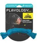 Silver Dri-Tech Dental Rope for Medium Senior Dogs up to 50lbs | Engaging All-Natural Peanut Butter Scented Dog Chew Toy | Non-Toxic Materials for Older Teeth