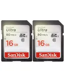 2 Units SanDisk Ultra 16GB Class 10 SDHC UHS-I Memory Card SDSDUNC-016G-GN6IN