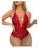 1 Pieza Ropa Interior De Encaje Para Mujer Lencería Sexy Rojo