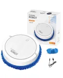 Robot Vacuum Cleaner, Tangle Free, Strong Suction, Slim, Low Noise, Wet & Dry Vacuum Cleaner with Removable Towel（White）
