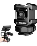 ULANZI PT-12 Camera Hot Shoe Extension Bracket with Triple Cold Shoe Mounts for Microphone LED Video Light, 1/4'' Screw for Magic Arm, Aluminum Shoe Mount Compatible with Nikon Canon Sony Cameras