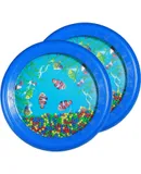 7 inch Ocean Drum Creative Toy Gift Wave Bead Drum Haiyin Drum Musical Instrument Suitable for children aged 2-5 (2 blue)